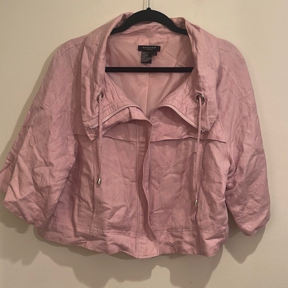 Sandro Linen-Blend Crop Jacket - Picture 1 of 3